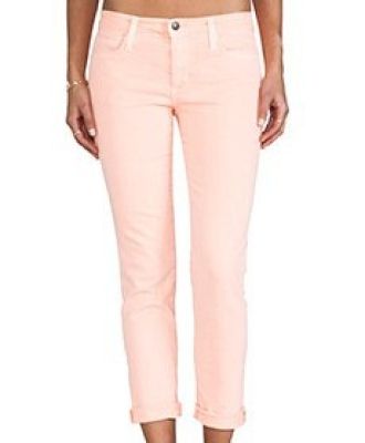 Straight Ankle Jean in Coral Mist