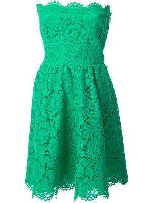 Strapless Floral Lace Dress