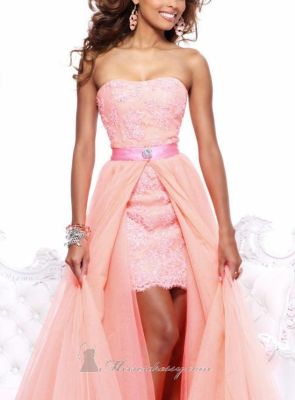 Strapless Lace Gown
