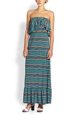 Strapless Ruffle Maxi Dress
