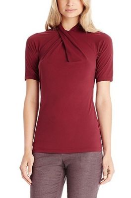 Stretch Jersey Cross Front Blouse