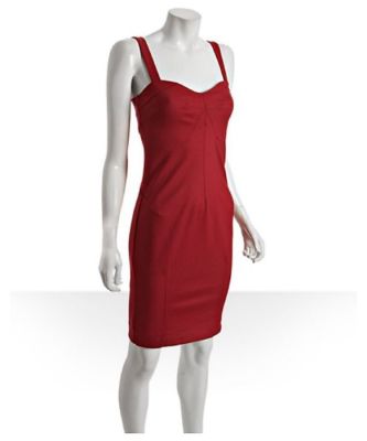 Stretch Wool 'Demi' Zip Back Sweetheart Dress