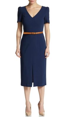 Stretch Wool Sheath Dress (Altered)