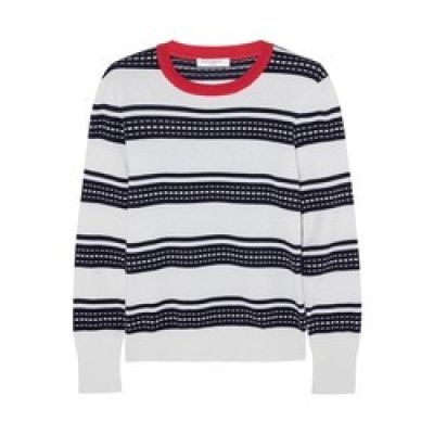 Striped cotton and cashmere-blend sweater
