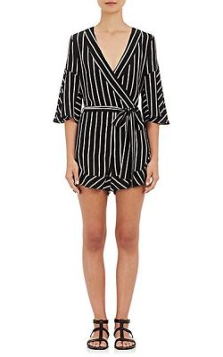 Striped Crepe Playsuit
