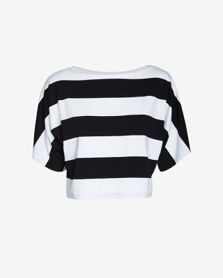 Striped Crop Box Top