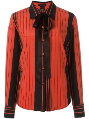 striped pussy bow shirt