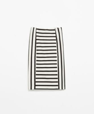 Striped Sheath Skirt
