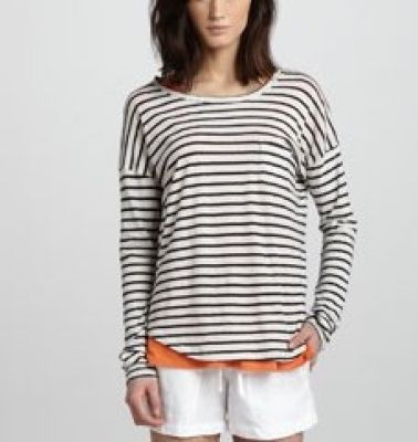stripped top																								Striped Drop-Sleeve Tee