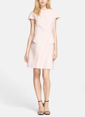 Structured Wool Blend Sheath Dress