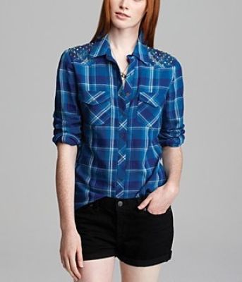 Studded Plaid Shirt