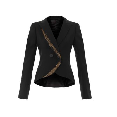 Tailored embroidered fishtail jacket