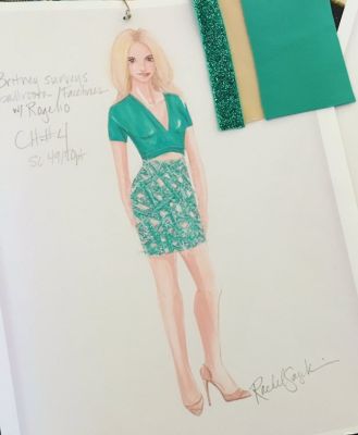 Teal Crop Top and Skirt
