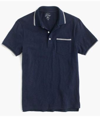 Textured Cotton Tipped Polo Shirt
