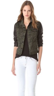 The Camo Jean Jacket with Leather Sleeves