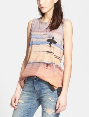 'The Muscle Tee' Surf Print Tank