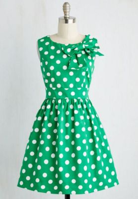 The Pennsylvania Polka Dress in Shamrock Dots