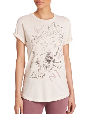 The Rolled-Sleeve Printed Linen & Cotton Tee