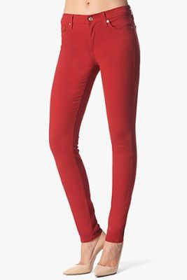 The Skinny In Flame Red Brushed Twill