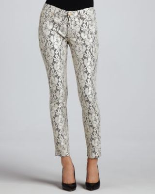 The Skinny Orchid Lace-Overlay Skinny Jeans