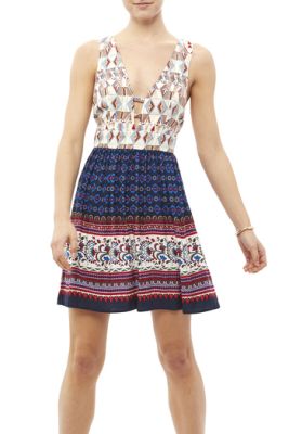Tie Back Print Dress