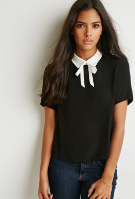Tie-Neck Boxy Top
