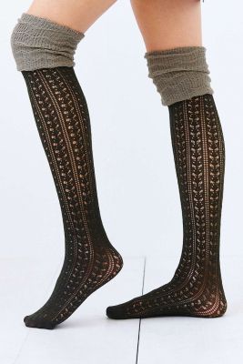 Tonal Scrunch Over-The-Knee Sock