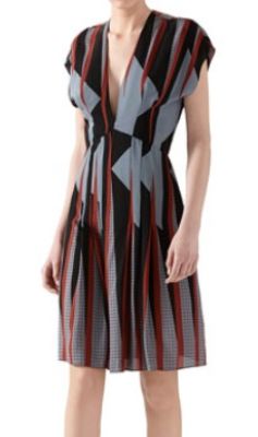 Triangle Print Silk Dress