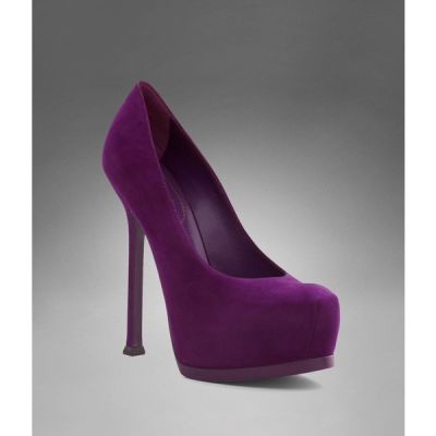 Tribtoo Platform Pump in Magenta Suede