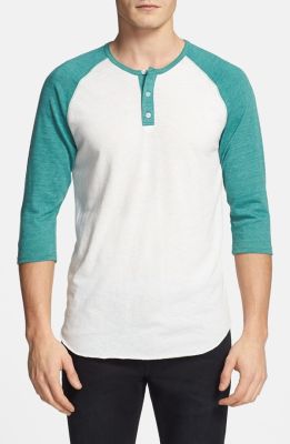 Trim Fit Heather Raglan Henley