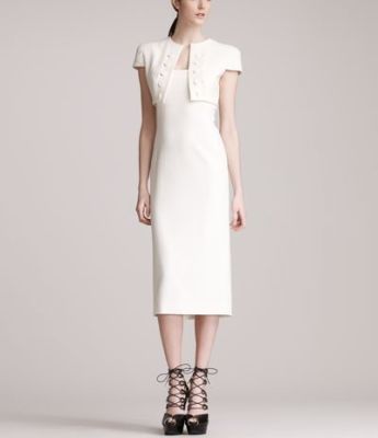 Trompe l'Oeil Bolero Dress, White