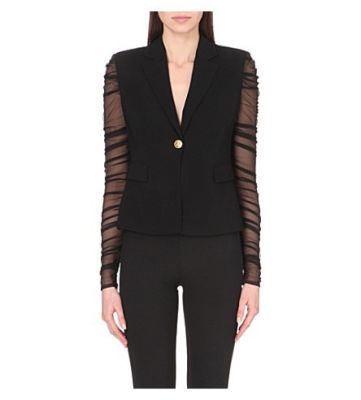 Tulle-Sleeves Blazer