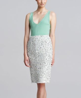 Tweed Paillette Skirt
