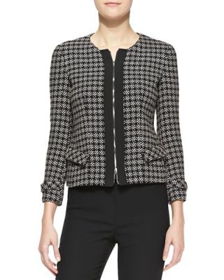 Tweed Zip-Front Jacket