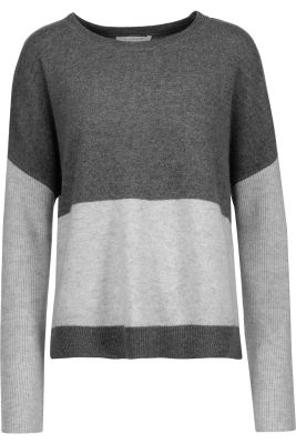  Two-Toned Ribbed Knit-Paneled Cashmere Sweater