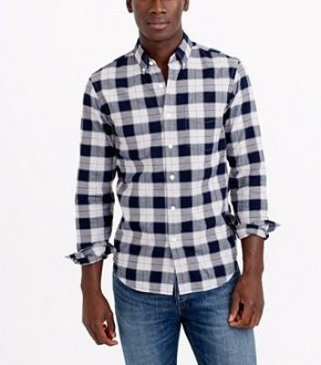 Vintage oxford shirt in heather ash plaid