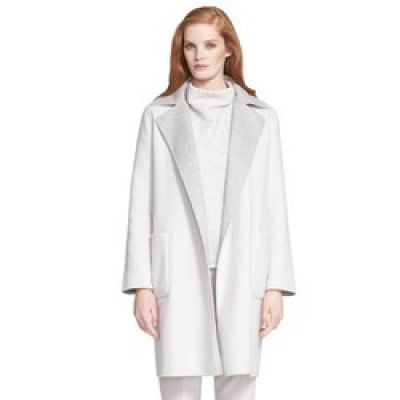 'Visone' Reversible Wool & Angora Wrap Coat with Belt