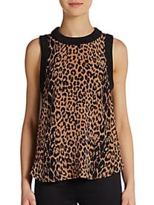 Vivi Leopard-Print Silk Top