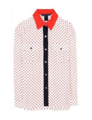 VIVIE HEART-PRINT SILK SHIRT