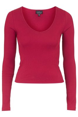 V-Neck Ribbed Top