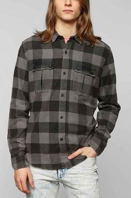 Washed Buffalo Plaid Button-Down Shirt