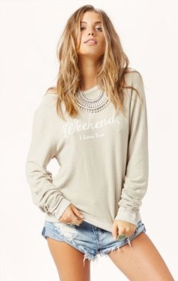 Weekend, I Love You Baggy Jumper in Pink