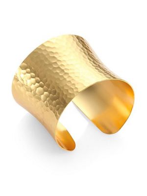 Wide Hammered Cuff Bracelet
