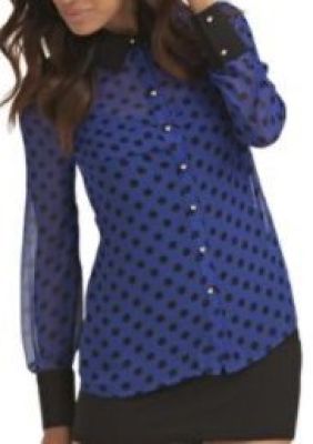 Women's Sheer Polka Dot Blouse