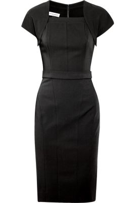 Wool-blend stretch-gabardine dress