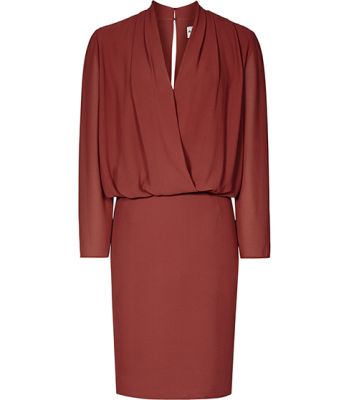 WRAP-TOP DRESS in ROUGE