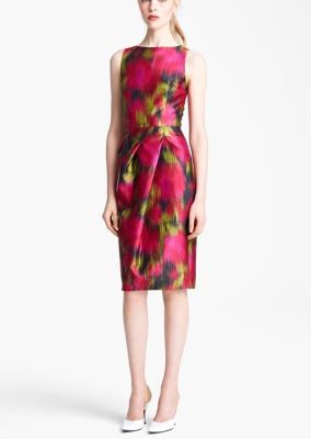 Zinnia Print Shantung Dress
