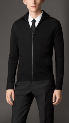 Zip Front Merino Wool Cardigan