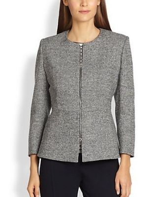 Zip-Front Peplum Jacket