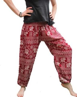 Boho Apparel UK - Unisex Elephant Harem Pants in Red